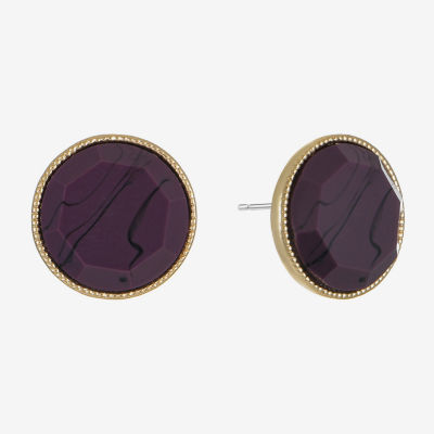 Liz Claiborne Button 18mm Circle Stud Earrings