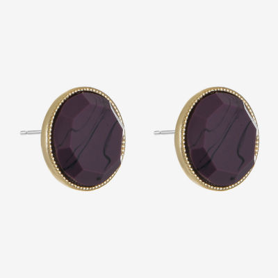 Liz Claiborne Button 18mm Circle Stud Earrings