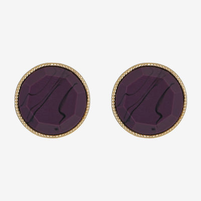 Liz Claiborne Button 18mm Circle Stud Earrings