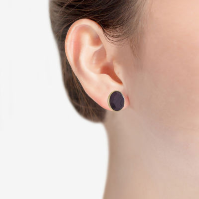 Liz Claiborne Button 18mm Circle Stud Earrings
