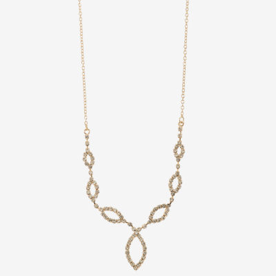Monet Jewelry Timeless Gold Tone Womens Glass 16 Inch Y Necklace