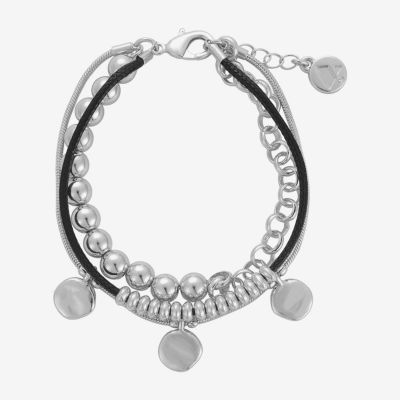 Liz Claiborne 3 Row Womens Charm Bracelet