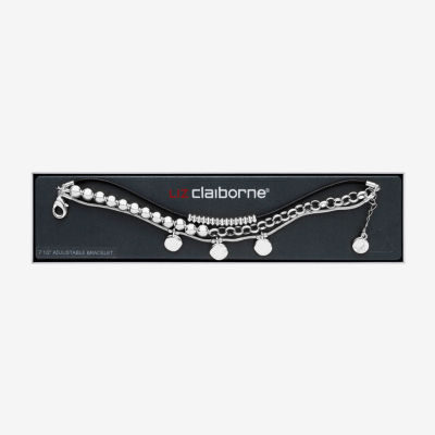 Liz Claiborne 3 Row Womens Charm Bracelet