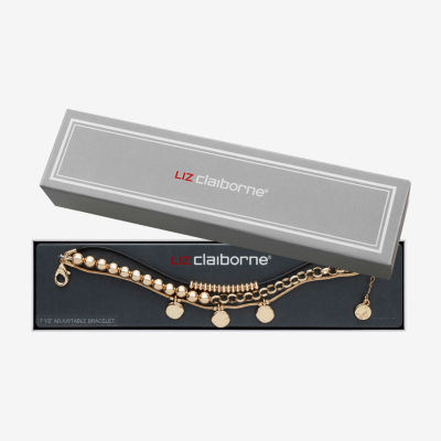 Liz Claiborne 3 Row Womens Charm Bracelet