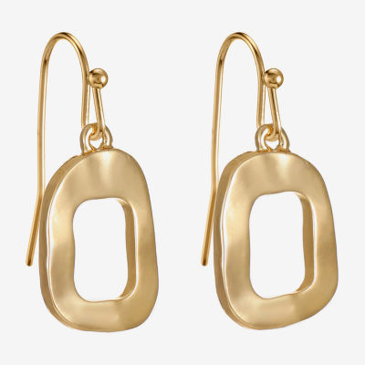 Liz Claiborne Hammered Womens Drop Earrings