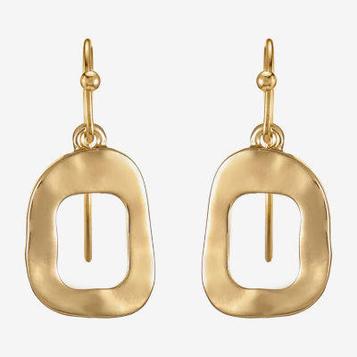 Liz Claiborne Hammered Womens Drop Earrings
