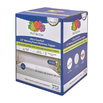 Fruit of the Loom Ultra Comfort 1.5" Twin Xl Memory Foam Mattress Topper