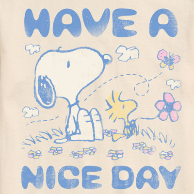 Novelty Mens Crew Neck Short Sleeve Regular Fit Peanuts Snoopy Graphic T-Shirt