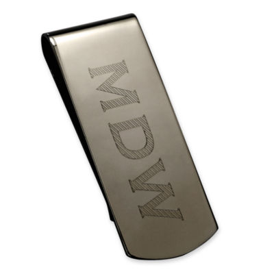 High Polished Personalized Mirror Finish Money Clip, Color: Gun Metal