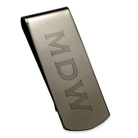 High Polished Personalized Mirror Finish Money Clip, One Size, Multiple Colors