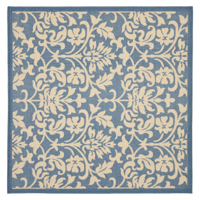 Safavieh Courtyard Collection Lyla Floral Indoor/Outdoor Square Area Rug