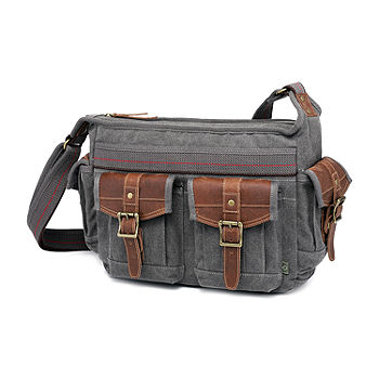 Leather & Canvas Messenger Bag For School, only $69.99