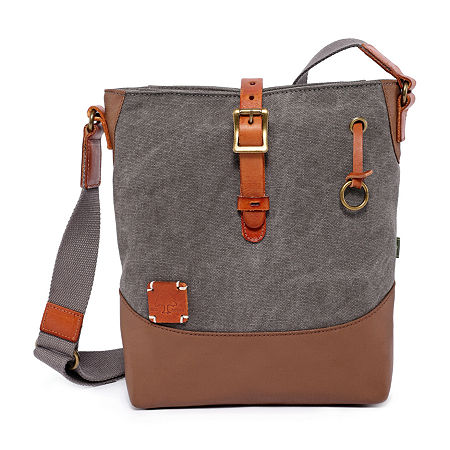 TSD Brand Redwood Crossbody Messenger Bag, One Size, Gray