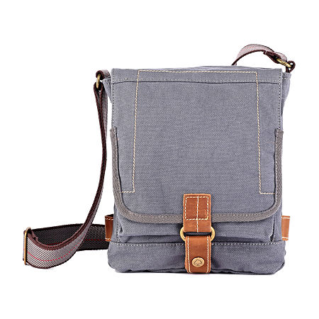 TSD Brand Atona Classic Flap Crossover Messenger Bag, One Size, Gray