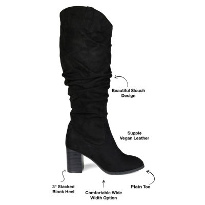 Journee Collection Womens Aneil Extra Wide Calf Stacked Heel Over the Knee Boots