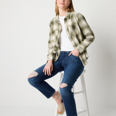 a.n.a Womens Tall Cuffed Long Sleeve Regular Fit Button-Down Shirt