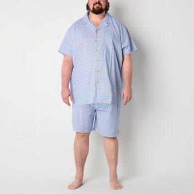 Stafford Mens Big and Tall Short Sleeve 2-pc. Shorts Pajama Set