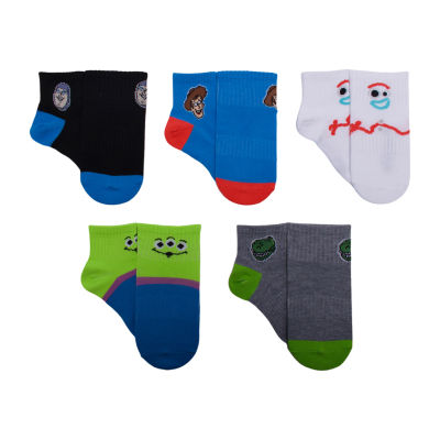 Disney Collection Little & Big Boys 8 Pair Toy Story Quarter Ankle Socks