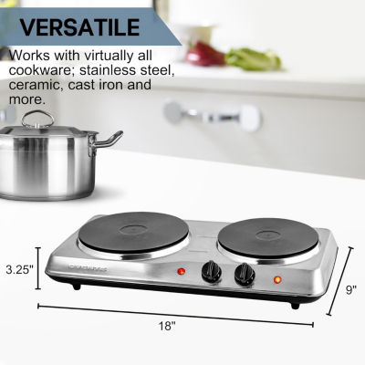Ovente Cast Iron Double Electric Burner