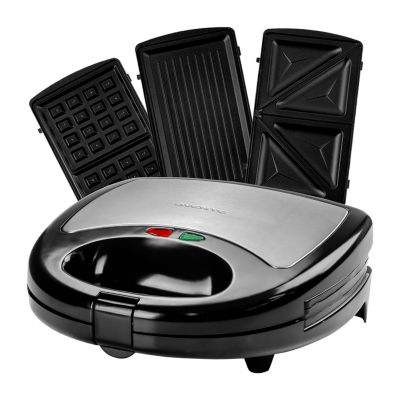 Ovente 9.25 In Waffle And Sandwich Electric Grill