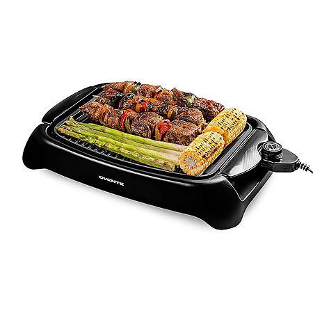 Ovente 13x10 In Premium Non-Stick Electric Grill, One Size, Black