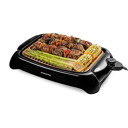 Ovente 13x10 In Premium Non-Stick Electric Grill, One Size, Red