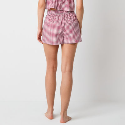 Arizona Body Womens Juniors Poplin Pajama Shorts