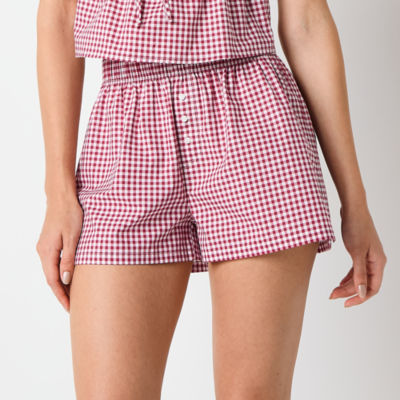 Arizona Body Womens Juniors Poplin Pajama Shorts