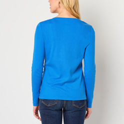 Long Sleeve Blue Tops for Women | JCPenney