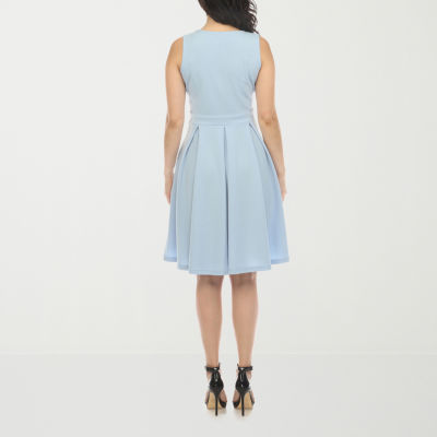White Mark Womens Sleeveless Fit + Flare Dress