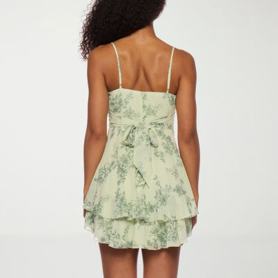 B. Smart Womens Juniors Sleeveless Floral Fit + Flare Dress