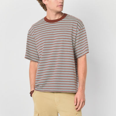 Arizona Mens Short Sleeve Boxy Fit Stripe T-Shirt