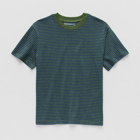 Thereabouts Oversized Little & Big Kid Boys Crew Neck Short Sleeve T-Shirt, L (14-16) Husky, Green