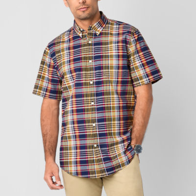 St. John's Bay Everyday Stretch Mens Short Sleeve Classic Fit Button-Down Shirt