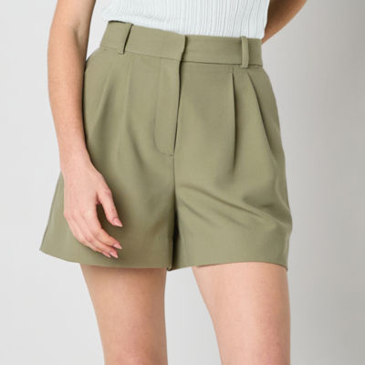 by&by Womens High Rise Pleated Short Juniors