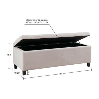 Madison Park Sasha Tufted Top Storage Bench