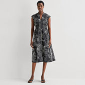 Danny & Nicole Womens Round Neck Sleeveless Fit + Flare Dress, Color:  Cobalt - JCPenney