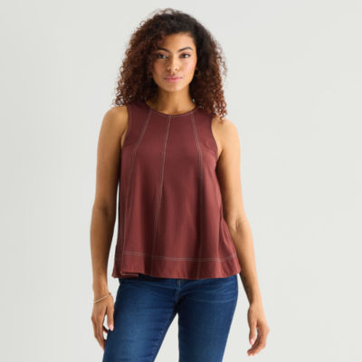 a.n.a Womens Crew Neck Sleeveless Tank Top