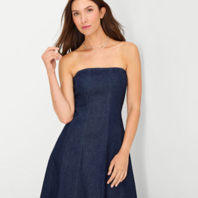 a.n.a Womens Midi Sleeveless A-Line Dress
