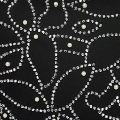 MSK Womens Embellished Short Sleeve Evening Gown