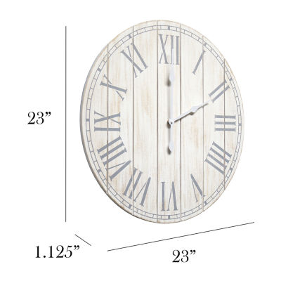All the Rages Elegant Designs Wood Plank 23" Large Rustic Coastal Wall Clock
