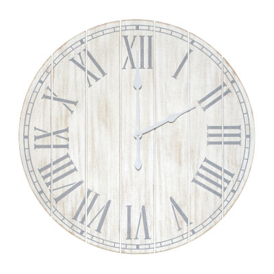 All the Rages Elegant Designs Wood Plank 23" Large Rustic Coastal Wall Clock