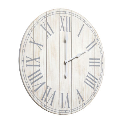 All the Rages Elegant Designs Wood Plank 23" Large Rustic Coastal Wall Clock