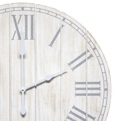 All the Rages Elegant Designs Wood Plank 23" Large Rustic Coastal Wall Clock