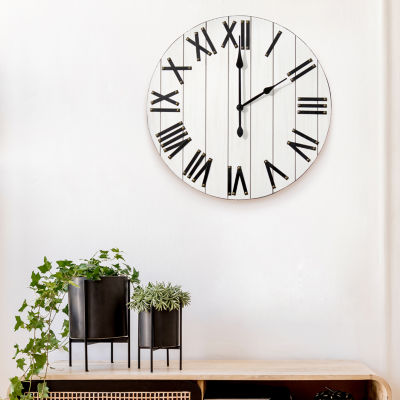 All the Rages Elegant Designs Handsome 21" Rustic Farmhouse Wood Wall Clock
