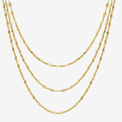 Gold Addiction Womens 14K Gold 17 Inch Link Necklace