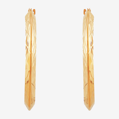 14K Gold Star-Cut Hoop Earrings