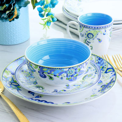 Elama Blue Fiesta 16-pc. Porcelain Dinnerware Set