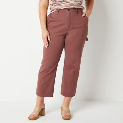 a.n.a Womens Highest Rise Straight Workwear Pant-Plus