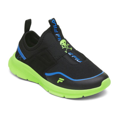 FILA Landbuzzer Graphic Little & Big Boys Running Shoes, Color Black